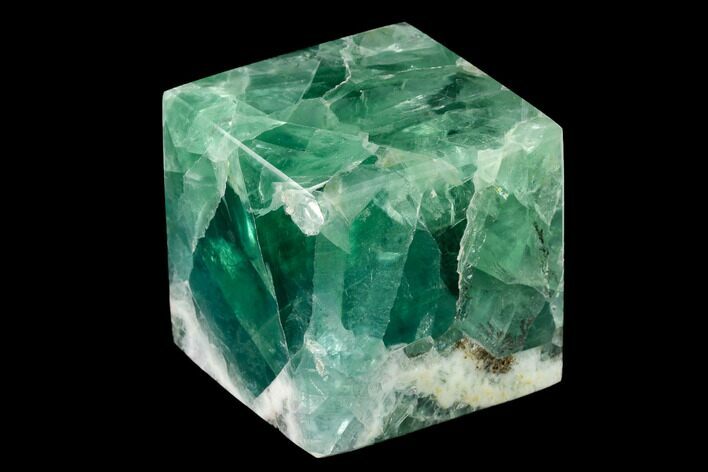 Polished Green Fluorite Cube - Mexico #153386